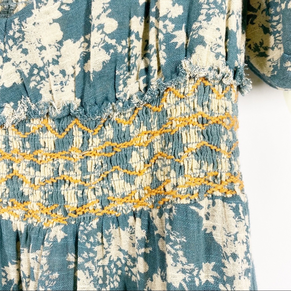 NEW Free People Ellie Floral Boho Prairie Cottagecore Tier Maxi Cotton Dress XS - Picture 11 of 15